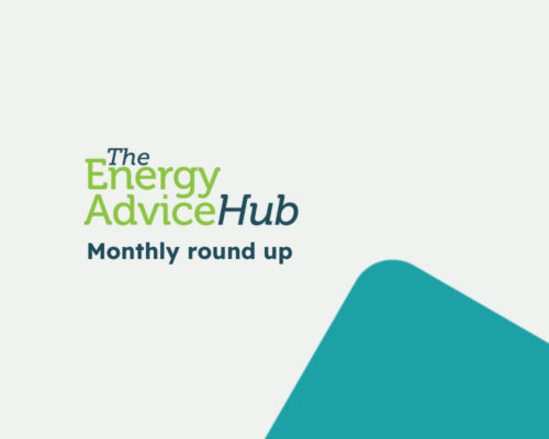 Energy Advice Hub Logo with the words - Monthly Round Up