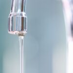 Water tap with running water
