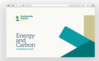 A graphic of a guide front cover saying Energy and Carbon