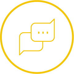 Yellow speech bubble icon