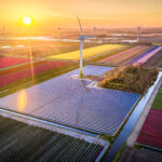 Solar energy and wind power stations